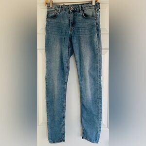 Vintage Divided Y2K Classic Blue Women's Straight Skinny Stretch Jeans 8 30”x28”